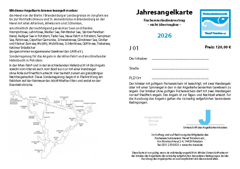 DJ01 - Digitale Jahresangelkarte Tag/Nacht Havel und Seen
