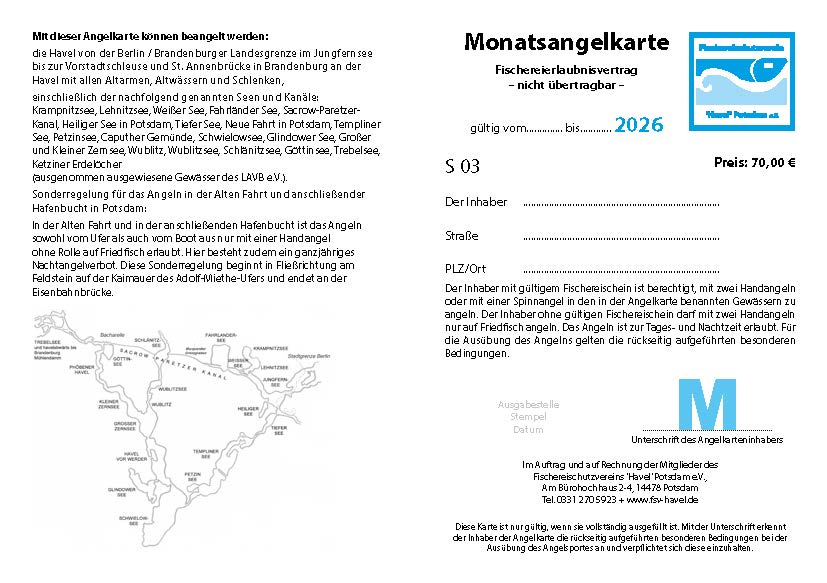 DS3 - Digitale Monatsangelkarte Tag/Nacht Havel und Seen