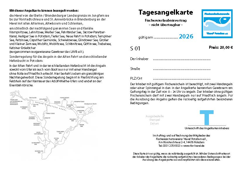 DS1 - Digitale Tagesangelkarte Havel und Seen
